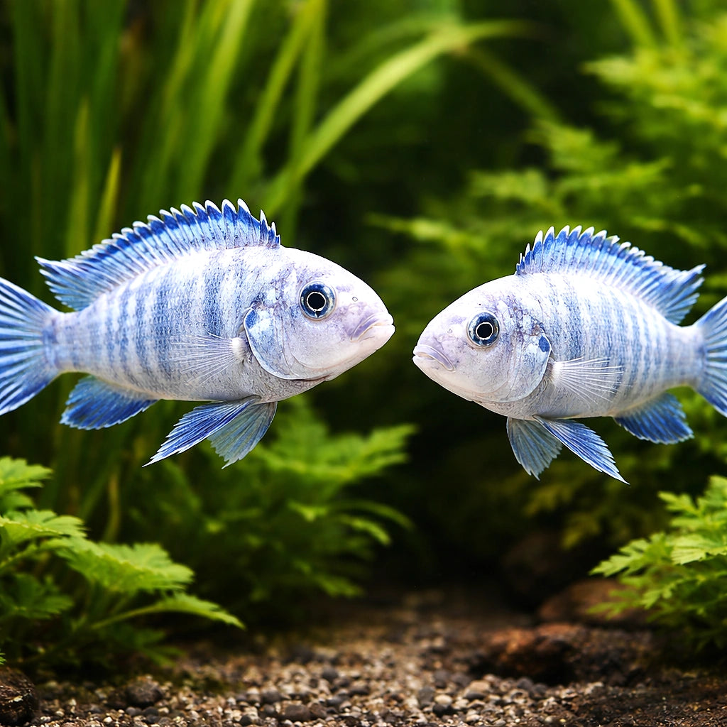 Pseudotropheus Pindani, Edu — tropical fish for sale UK — AI pair planted view