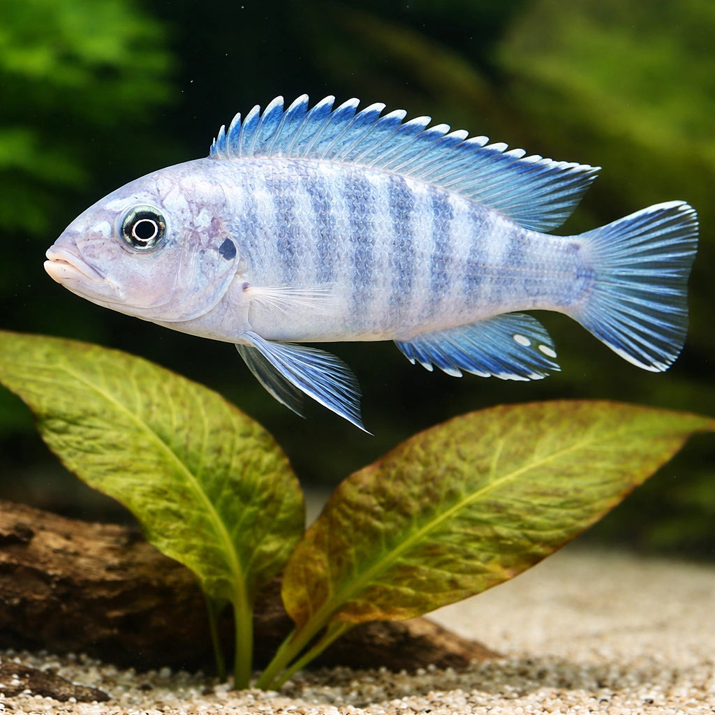 Pseudotropheus Pindani, Edu — tropical fish for sale UK — AI scale plant view