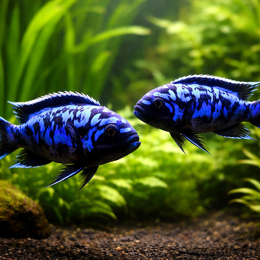 Pseudotropheus sp. msobo 4 - — tropical fish for sale UK — AI pair planted view