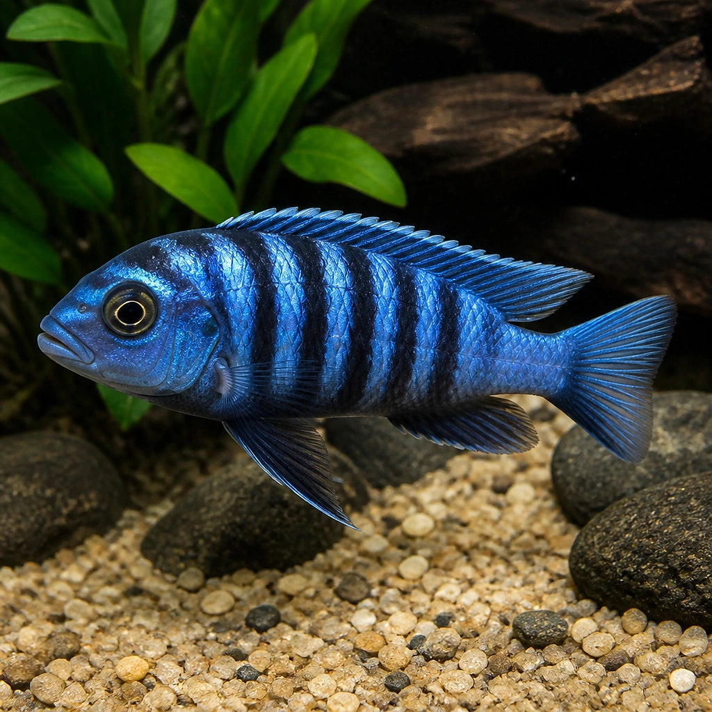 Tropheops macrophthalmus 'Lumbira' — Lake Malawi Cichlids for sale UK — AI natural aquarium view