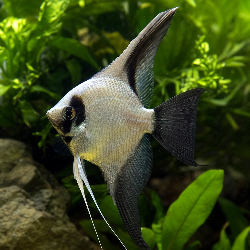 Bulgarian seal points - Pterophyllum scalare — AI natural aquarium view