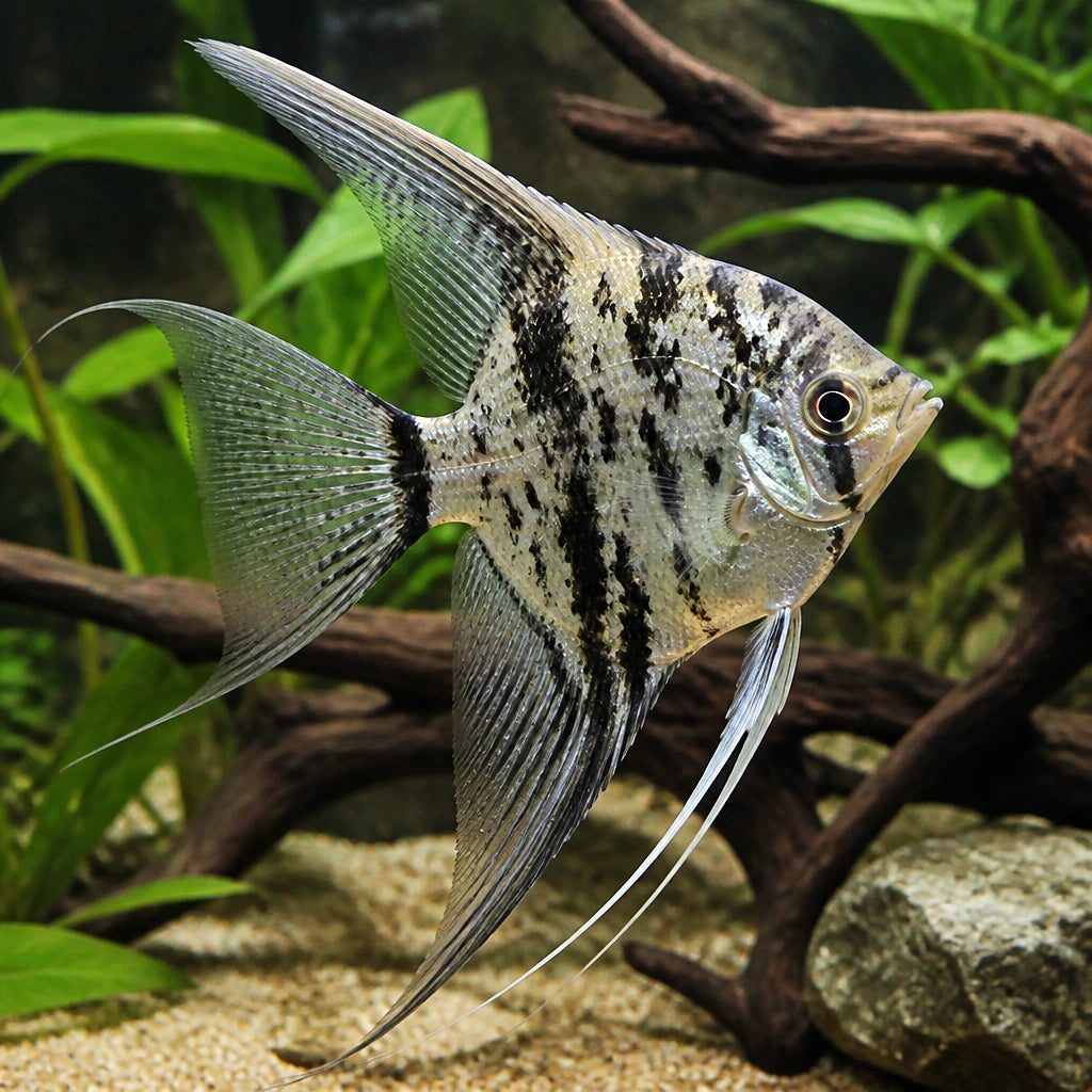 Pterophyllum scalare jaguar - Freshwater Angelfish for Sale UK — tropical fish for sale UK — AI natural aquarium view