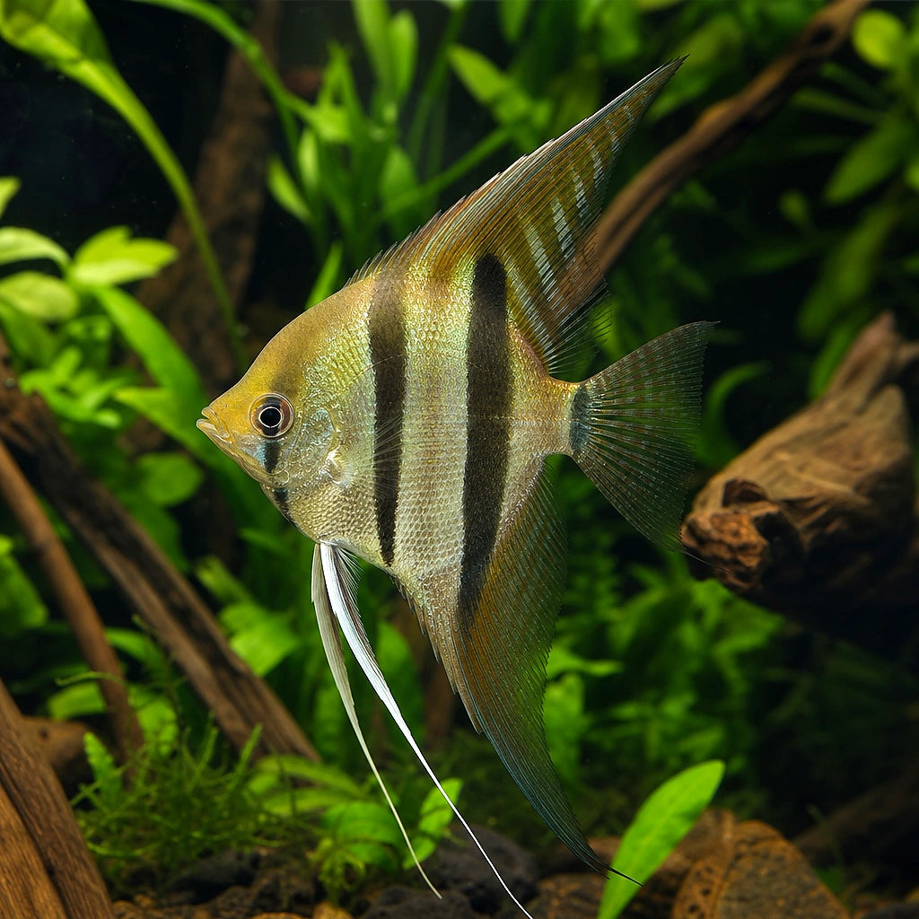 Pterophyllum scalare pinoy - Freshwater Angelfish for Sale UK — AI natural aquarium view