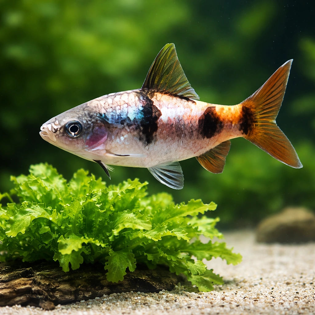 Puntius tambraparniei 3 - — tropical fish for sale UK — AI scale plant view