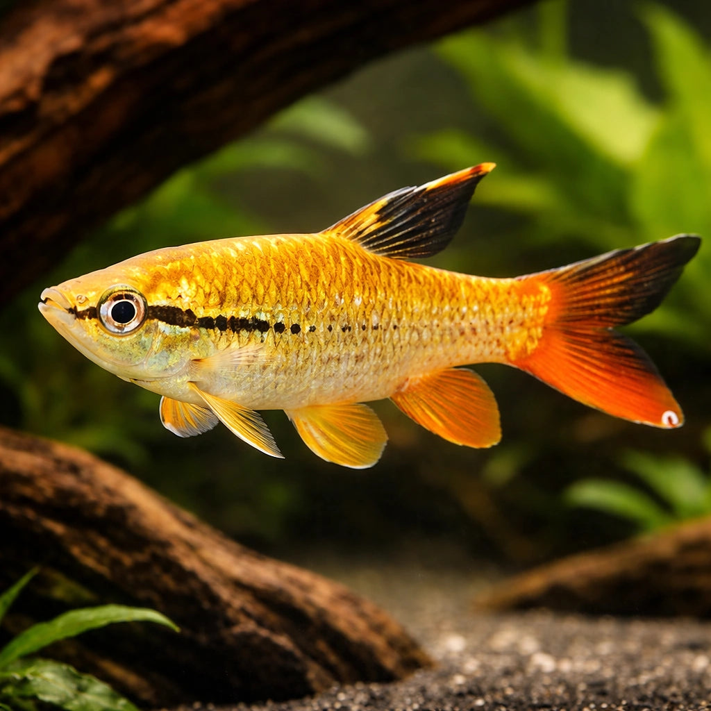 Pyrhulina — tropical fish for sale UK — AI hero driftwood view
