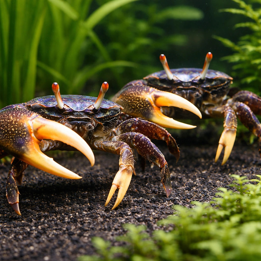 Rainbow Fiddler Crab — tropical fish for sale UK — AI pair planted view