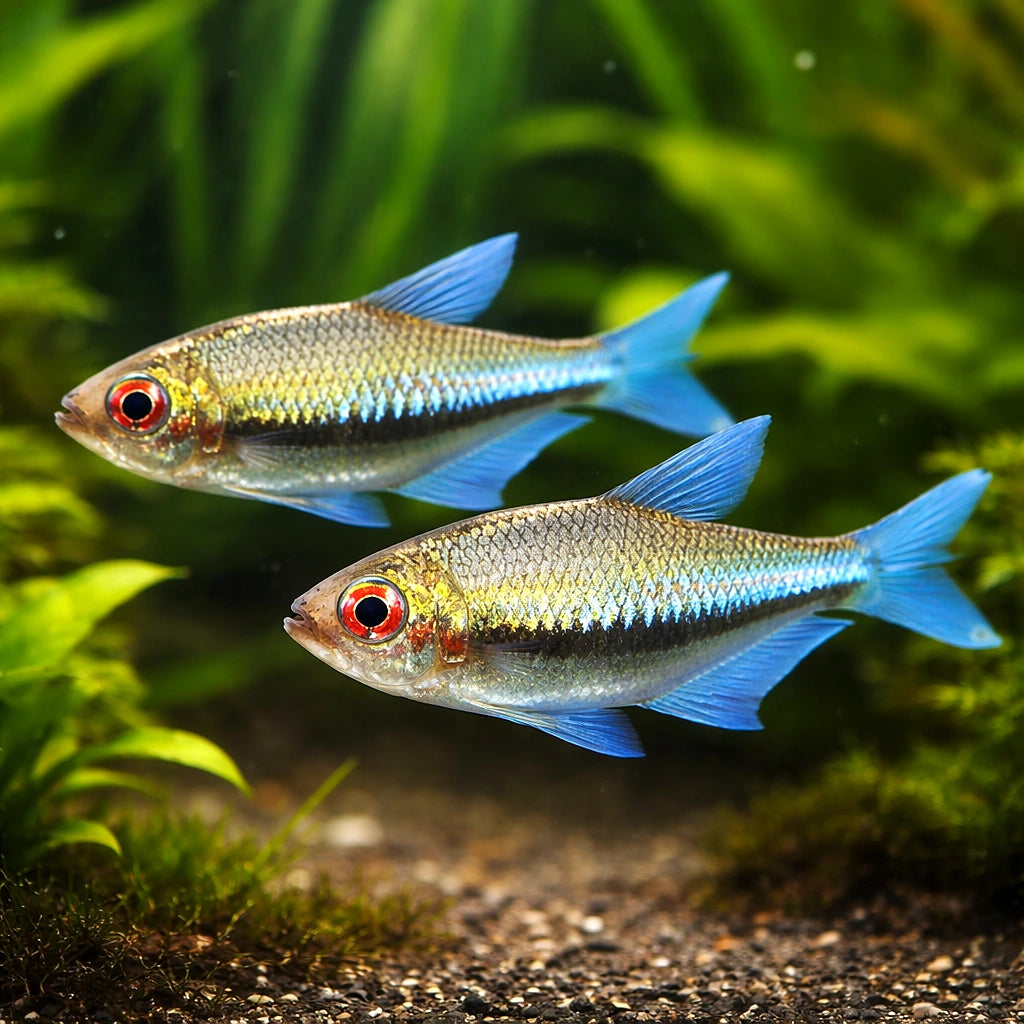 Rainbow Tetra — tropical fish for sale UK — AI pair planted view