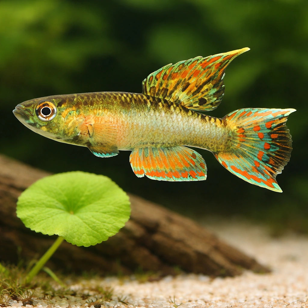 Red Aphyosemion — tropical fish for sale UK — AI scale plant view