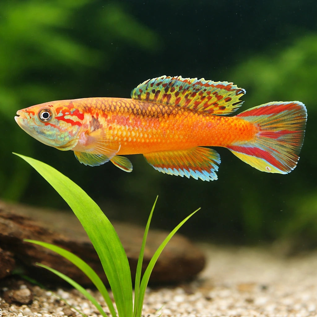 Red Aphyosemion, Golden Phe — tropical fish for sale UK — AI scale plant view