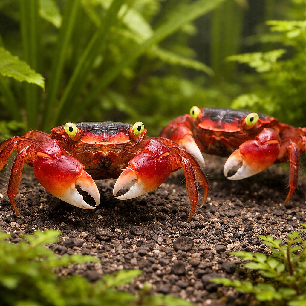 red apple crab — Freshwater Crabs and Lobsters for sale UK — AI pair planted view