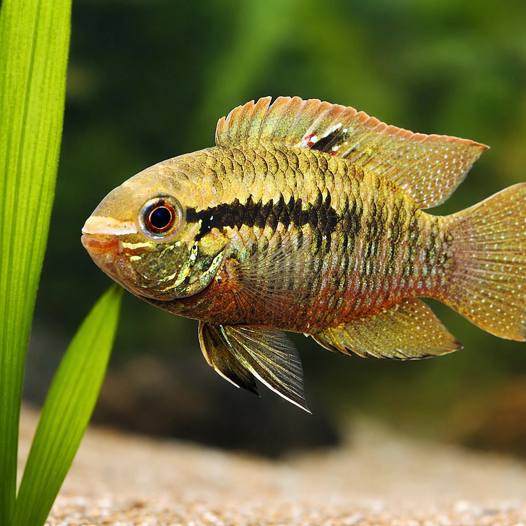 Red Breasted Cichlid, Green — tropical fish for sale UK — AI scale plant view