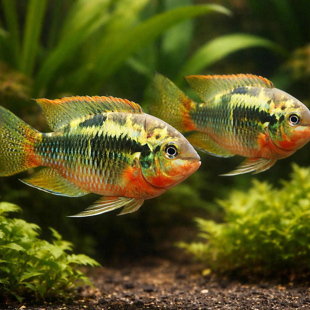 Red Breasted Cichlid, Red — tropical fish for sale UK — AI pair planted view