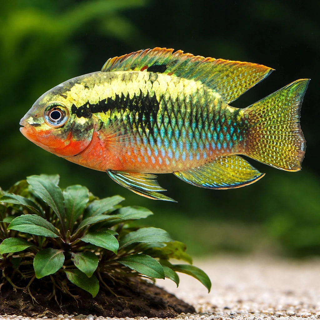 Red Breasted Cichlid, Red — tropical fish for sale UK — AI scale plant view