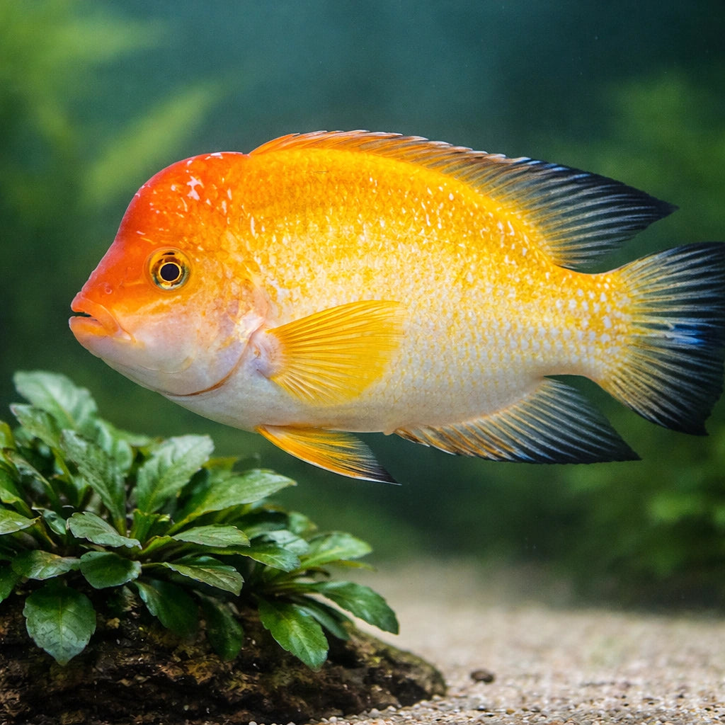 Red Devil Cichid — tropical fish for sale UK — AI scale plant view