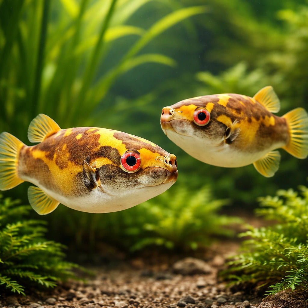 Red-Eye Puffer — tropical fish for sale UK — AI pair planted view