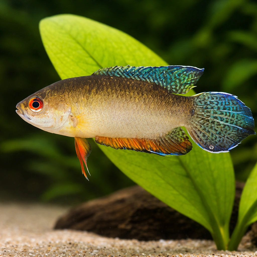 Red Eye Spiketail Paradise Fish — tropical fish for sale UK — AI scale plant view