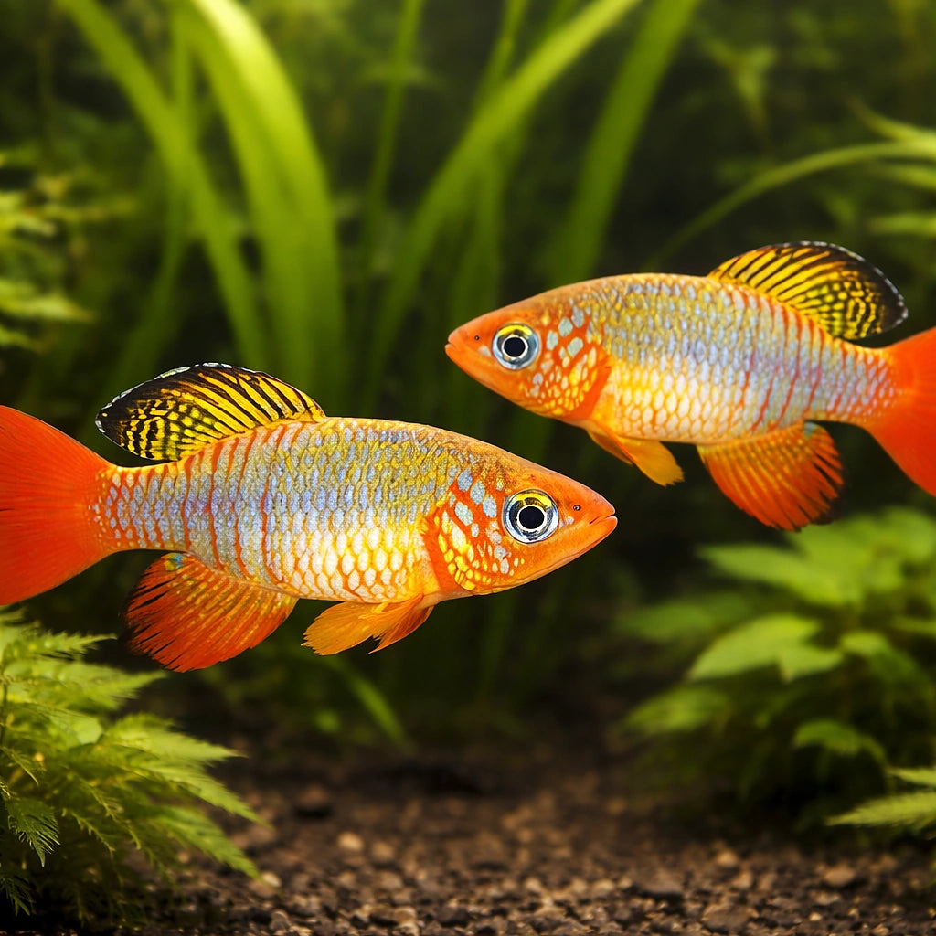 Red-Finned Notho — tropical fish for sale UK — AI pair planted view