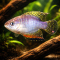 Red-Finned Pearl Fish — tropical fish for sale UK — AI hero driftwood view