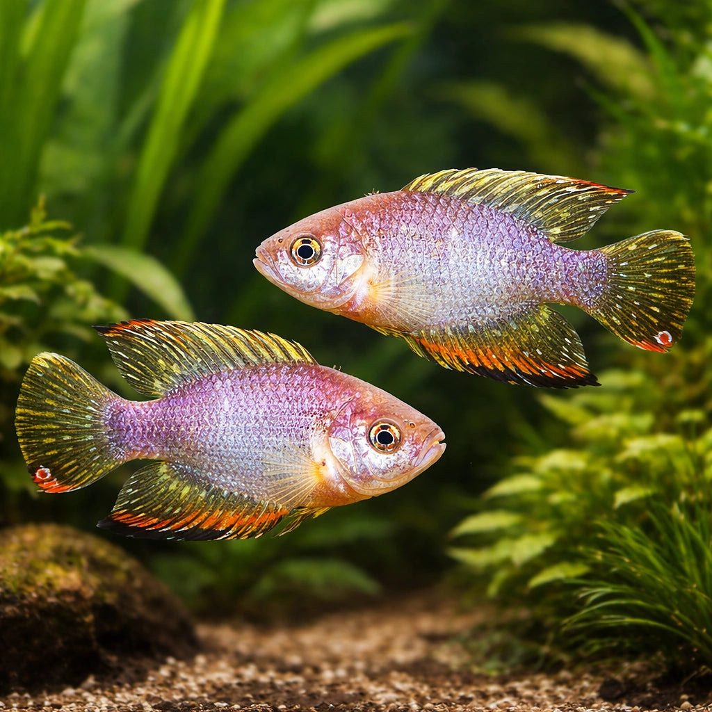Red-Finned Pearl Fish — tropical fish for sale UK — AI pair planted view