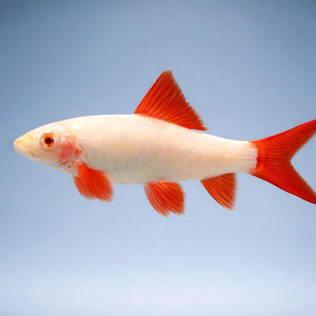 Rainbow Shark — RED FINNED Ruby Shark (Epalzeorhynchos frenatum) - UK — AI side clean view