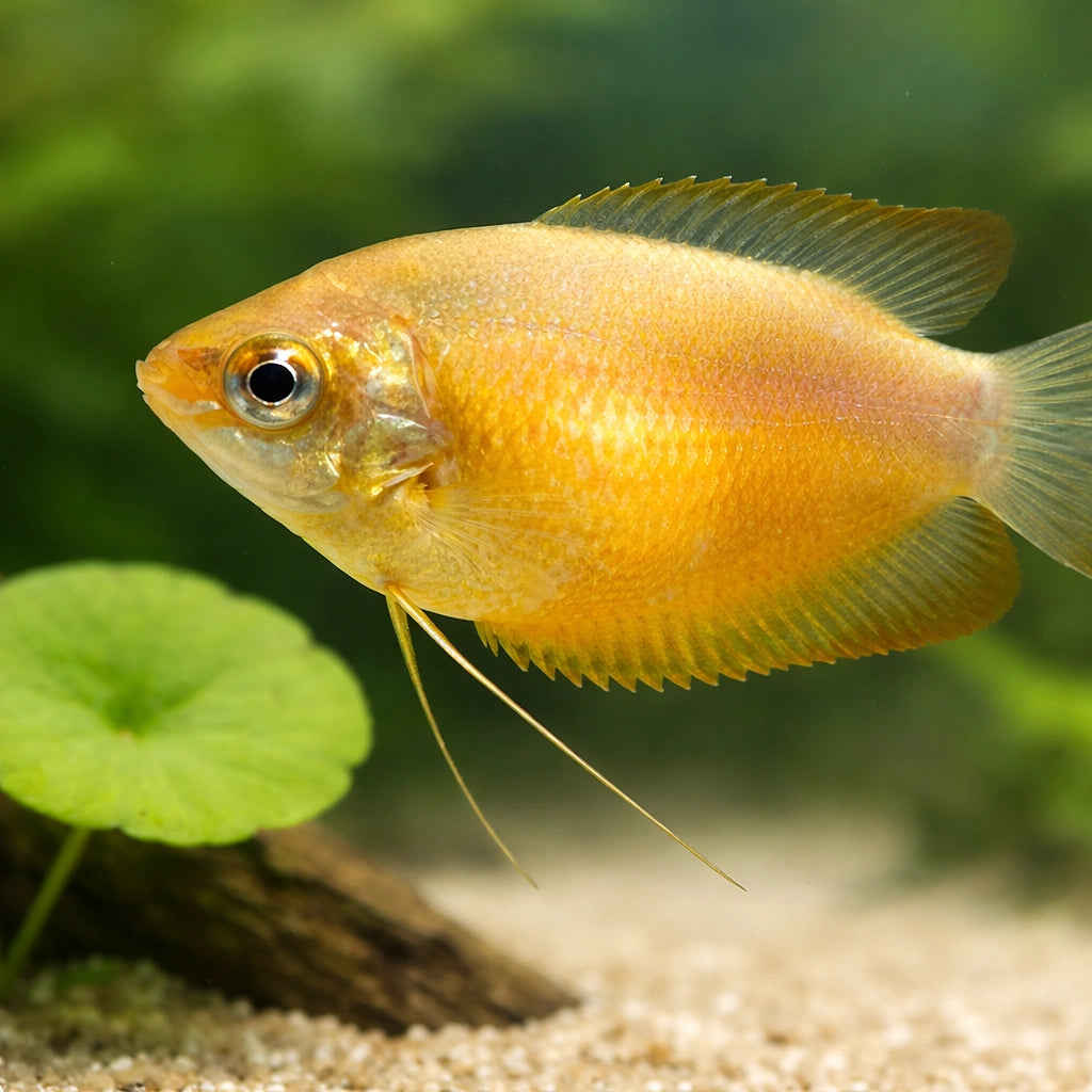 Red Honey Gourami — tropical fish for sale UK — AI scale plant view