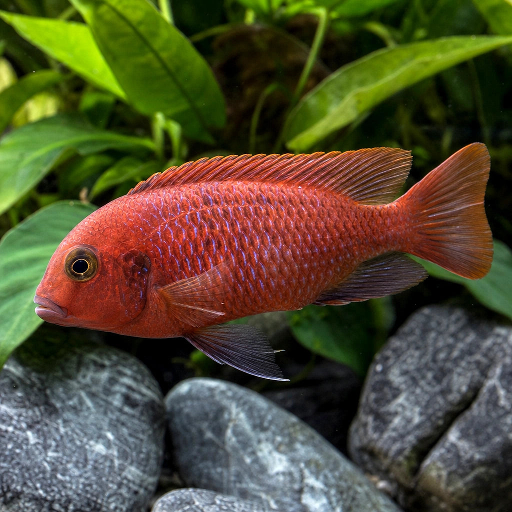 Red Johanni Cichlid - UK — AI natural aquarium view