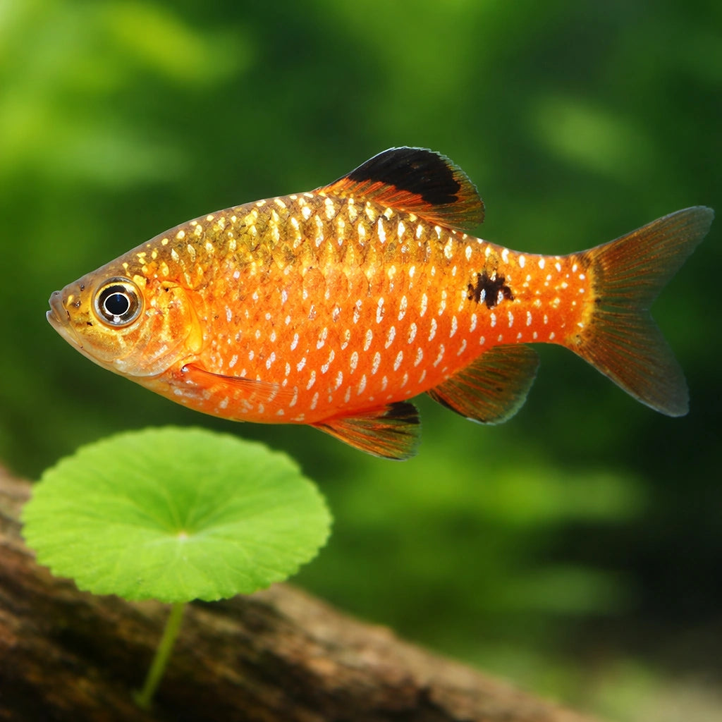 Red Rosy Barb — AI scale plant view