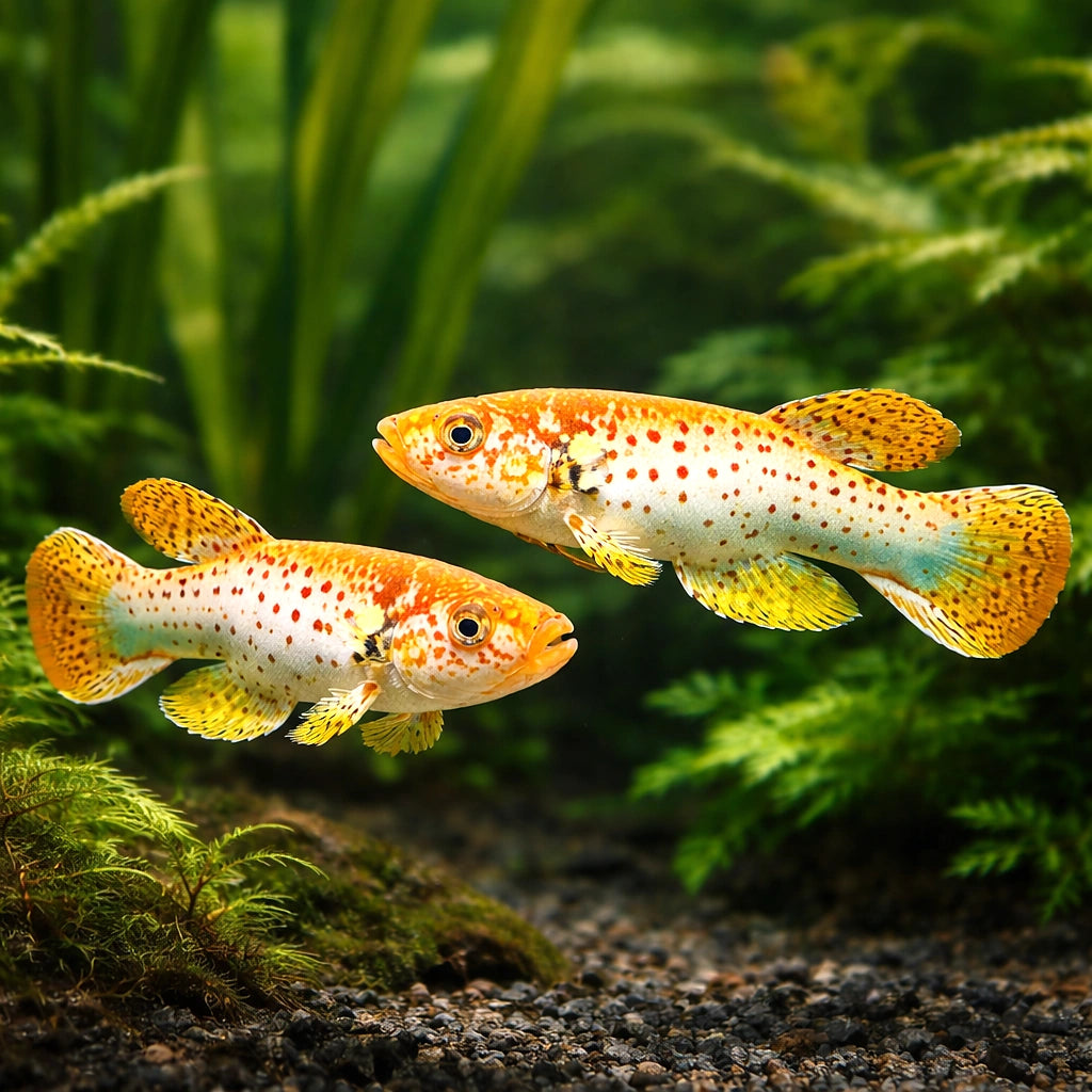 Red-Spotted Spot-Finned Killie — tropical fish for sale UK — AI pair planted view