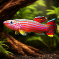 Red-Striped Killie — tropical fish for sale UK — AI hero driftwood view