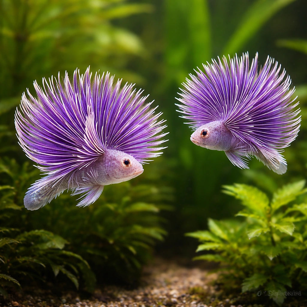 Red Tube Worm M — tropical fish for sale UK — AI pair planted view