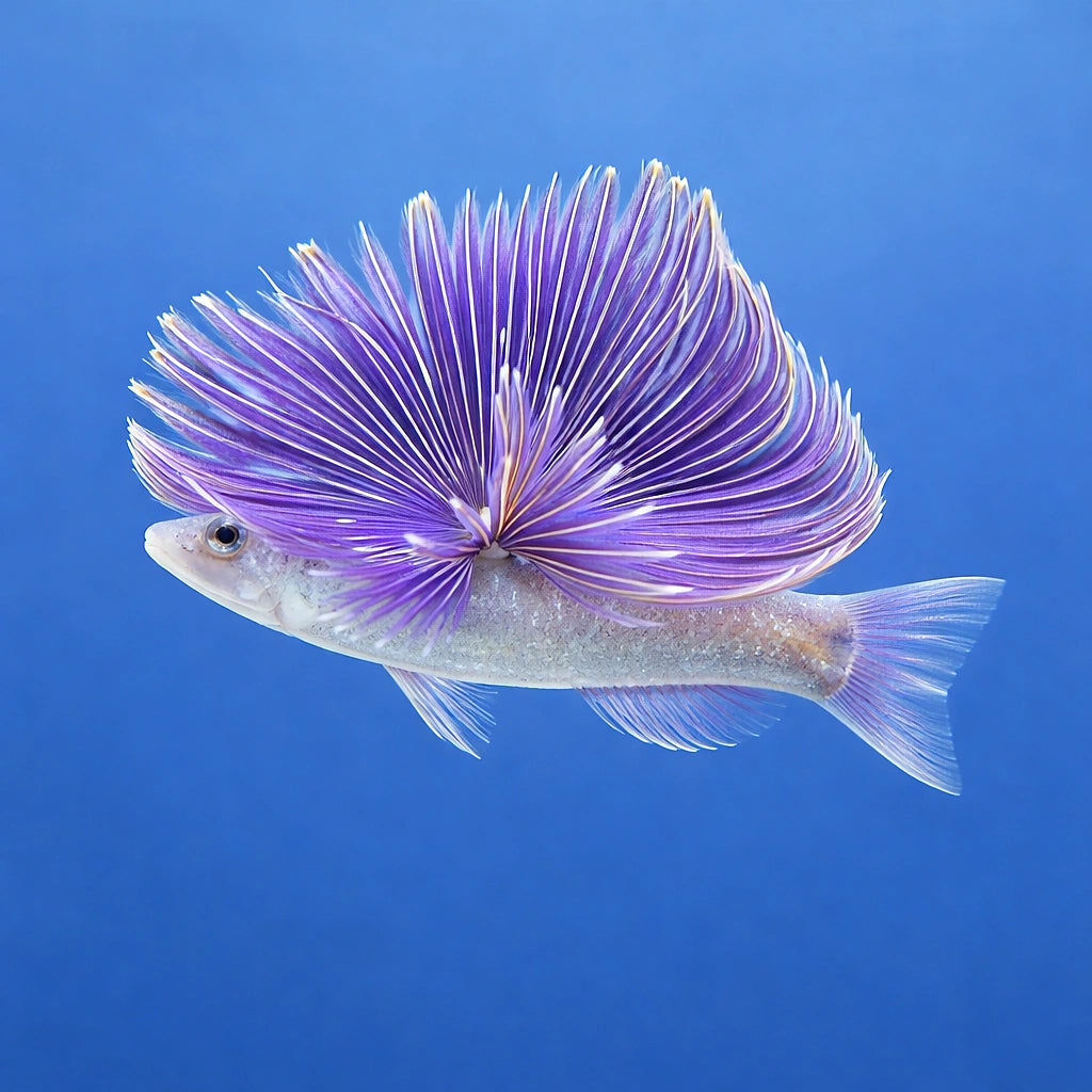 Red Tube Worm M — tropical fish for sale UK — AI side clean view