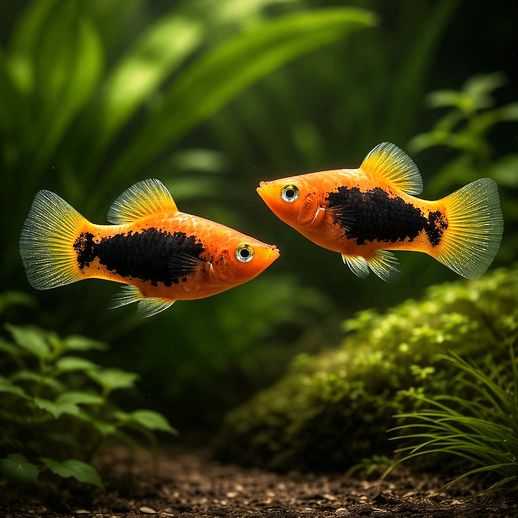 Red Tuxedo — Platy for sale UK — AI pair planted view
