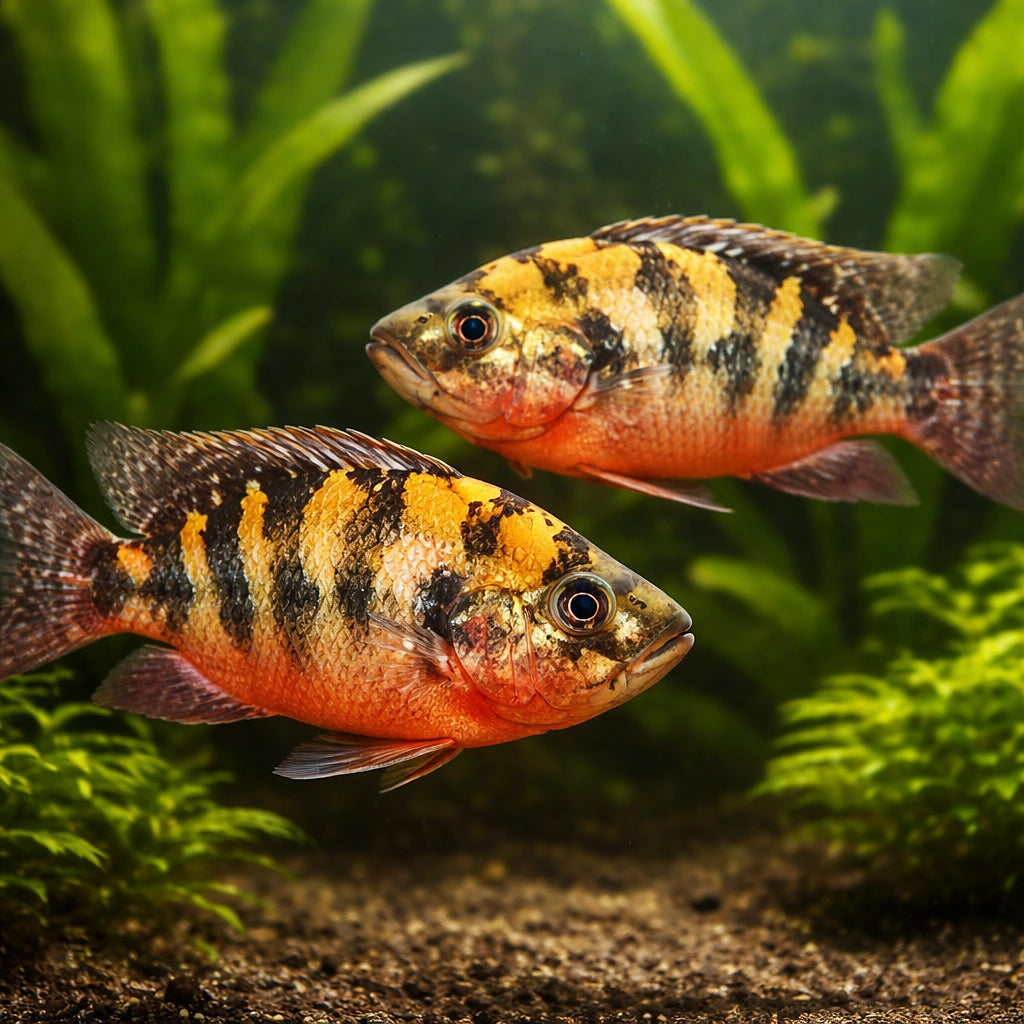 Redbelly tilapia — tropical fish for sale UK — AI pair planted view
