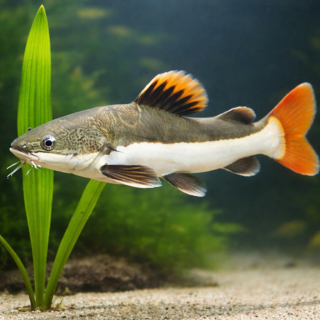 Redtail Catfish yellow tail — tropical fish for sale UK — AI scale plant view
