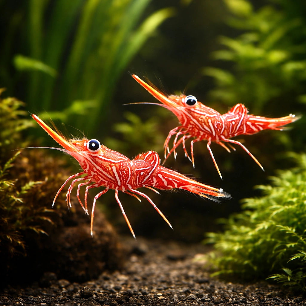 Rhynchocinetes durbanensis Dancing Camel Shrimp — tropical fish for sale UK — AI pair planted view