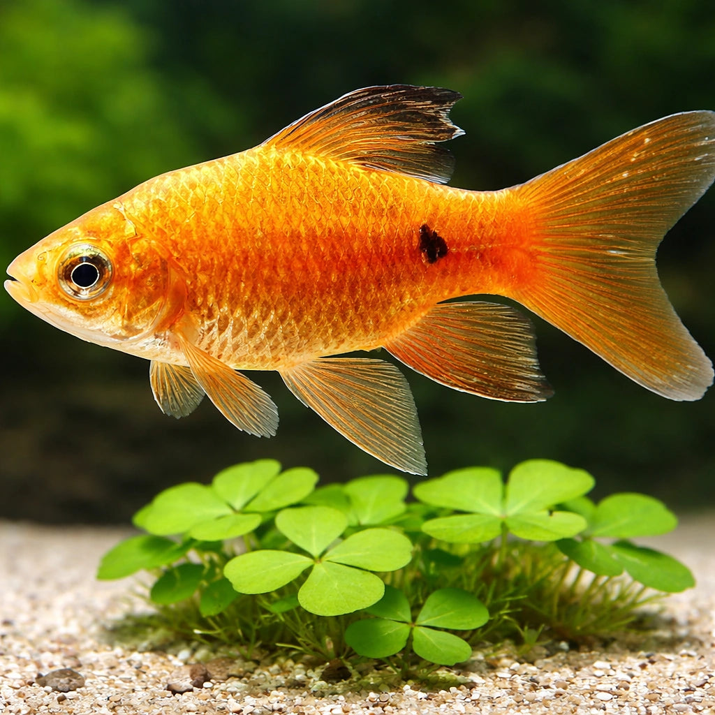 Rosy Barb Gold Long Fin — tropical fish for sale UK — AI scale plant view
