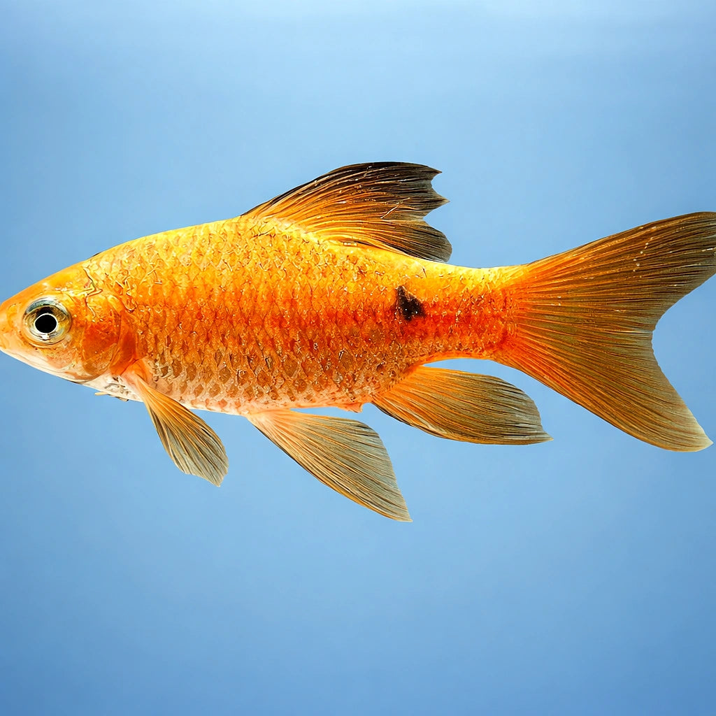 Rosy Barb Gold Long Fin — tropical fish for sale UK — AI side clean view
