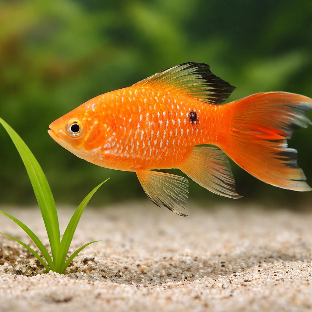 Rosy Barb Long Fin — tropical fish for sale UK — AI scale plant view