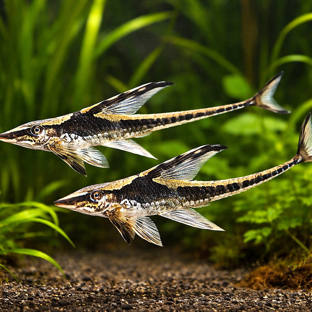 Royal Farowella, Royal Whip — tropical fish for sale UK — AI pair planted view
