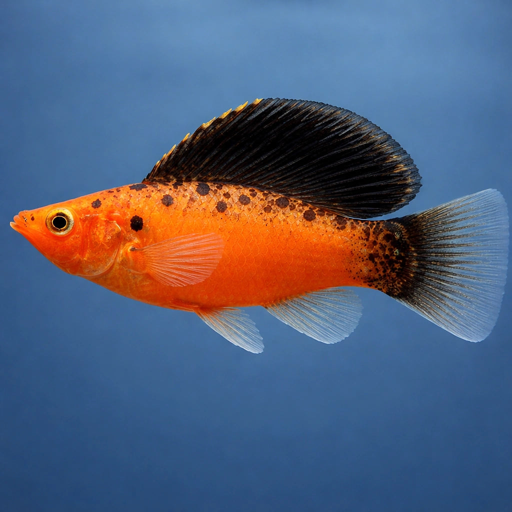 X Poecilia Sailfin Goldleopard Molly Mix Tropical Fish Tank, Vibrant Molly Fish Colors, Perfect Companions for Peaceful Community Aquariums with Aquarium Plants — for sale UK — AI side clean view