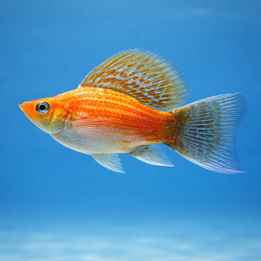 X Poecilia Latipinna / Ballon Molly Mix Tropical Fish Tank, Best Choices for Community Tanks, Offering Graceful Movement and Colorful Displays in Your Home Aquarium, Stunning Colors for Your Aquarium — for sale UK — AI side clean view