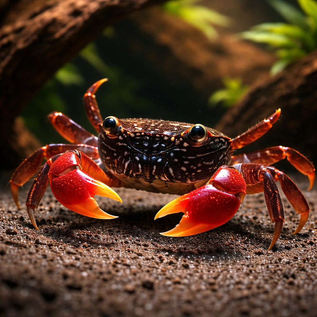 Sesarma sp. vietnam crab red — tropical fish for sale UK — AI hero driftwood view