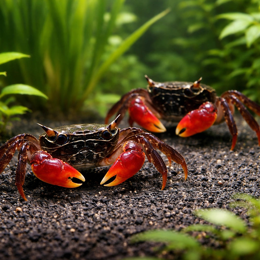 Sesarma sp. vietnam crab red — tropical fish for sale UK — AI pair planted view