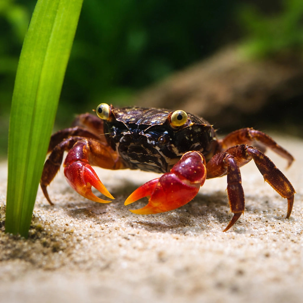 Sesarma sp. vietnam crab red — tropical fish for sale UK — AI scale plant view