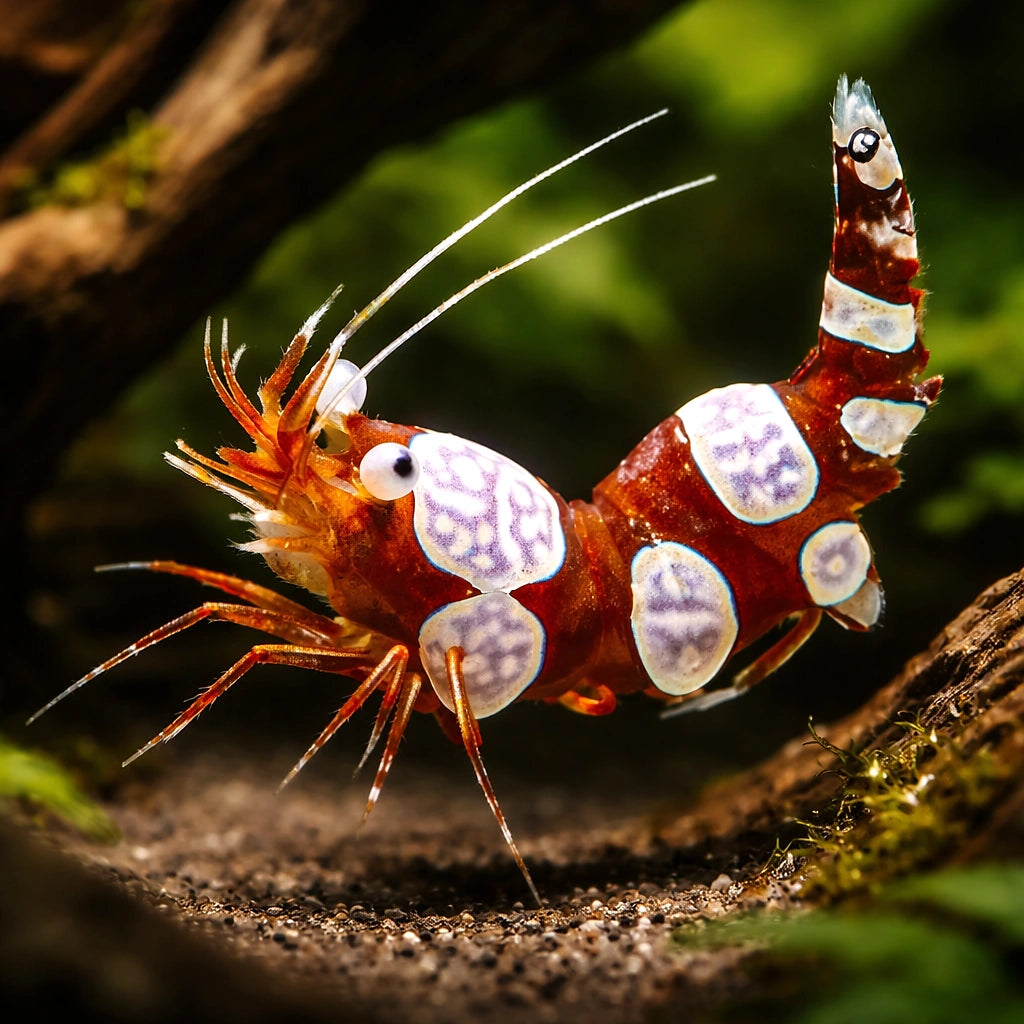 Sexy Shrimp — tropical fish for sale UK — AI hero driftwood view