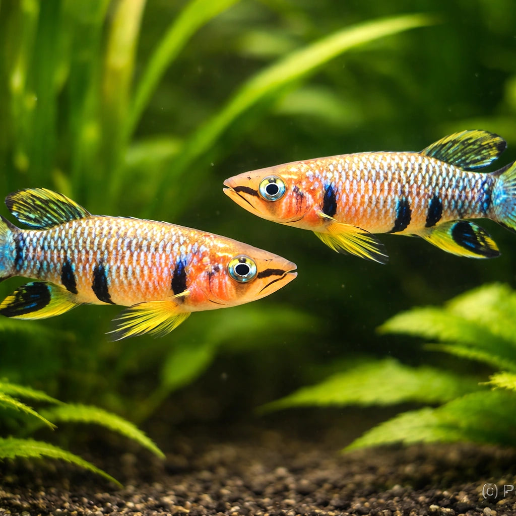 Seychelles Panchax, Playfai — tropical fish for sale UK — AI pair planted view