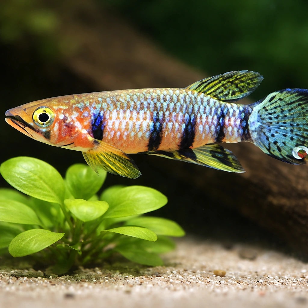 Seychelles Panchax, Playfai — tropical fish for sale UK — AI scale plant view