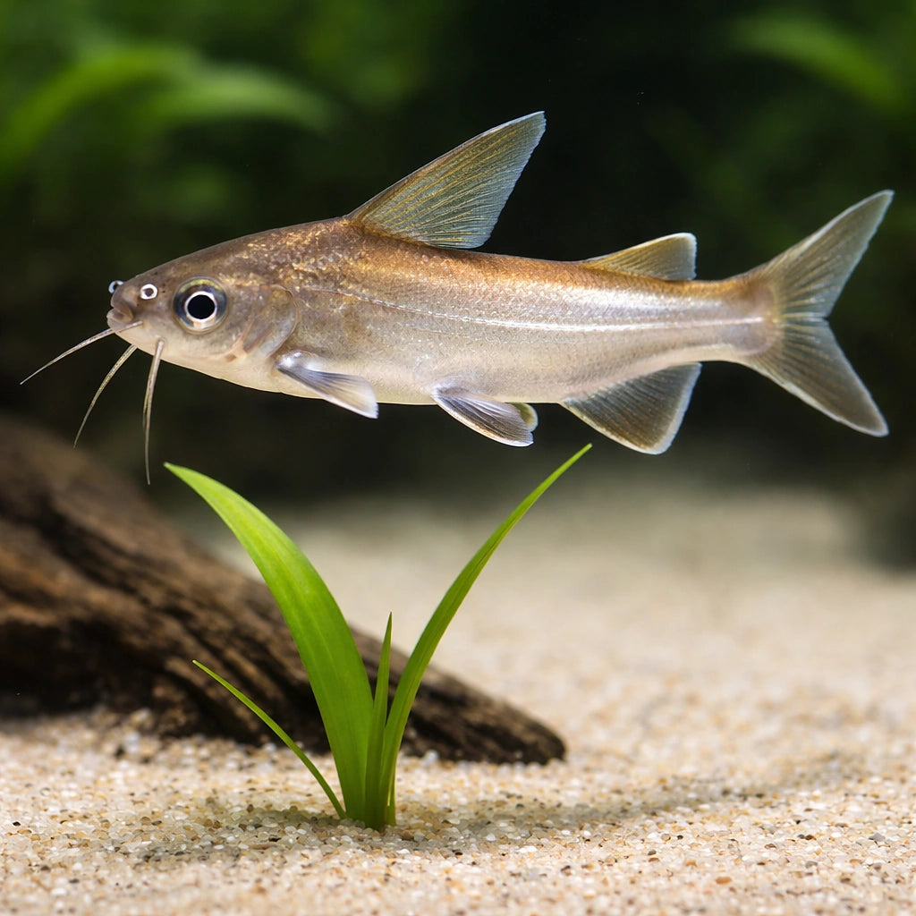 Shark catfish, Tete sea catfish — tropical fish for sale UK — AI scale plant view