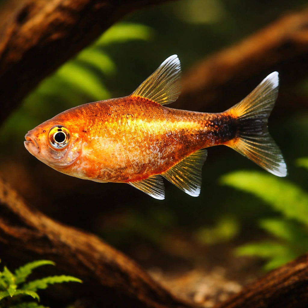 Silver Tip Tetra — tropical fish for sale UK — AI hero driftwood view