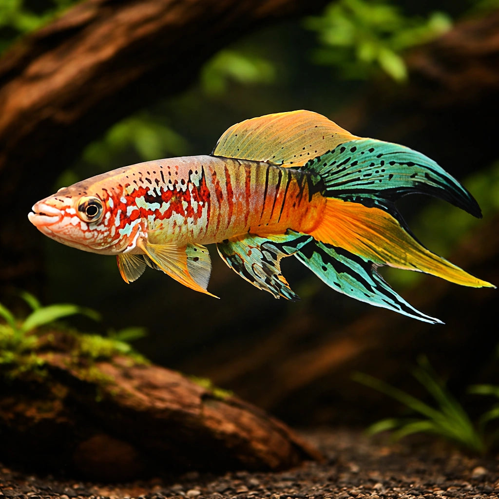 Sjoestedti's Killie — tropical fish for sale UK — AI hero driftwood view